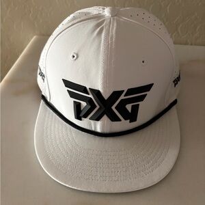 PXG Flat Bill High Profile Rope Players Hat Golf Hat white black